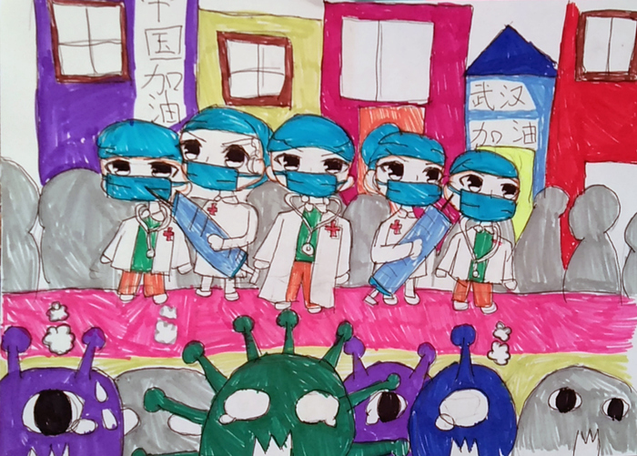 海南省文昌联东中学"抗击疫情"学生作品